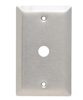 Legrand  Pass & Seymour 302/304 S/S 1 Gang Box Mounted Coaxial Wall Plate, Stainless Steel (1-Pack)